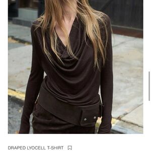 Zara brown Cowl Neck Top